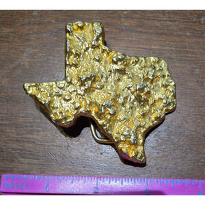 Vintage Gold Toned State of Texas Belt Buckle Estate Find Unsigned Gold Tone